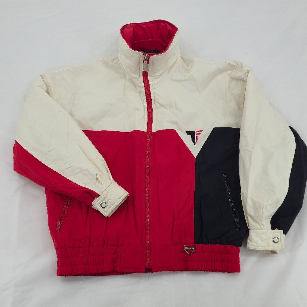 Tyrolia Vintage Ski Jacket‎ Retro 90s Style Red/White/Black Color Block Size S